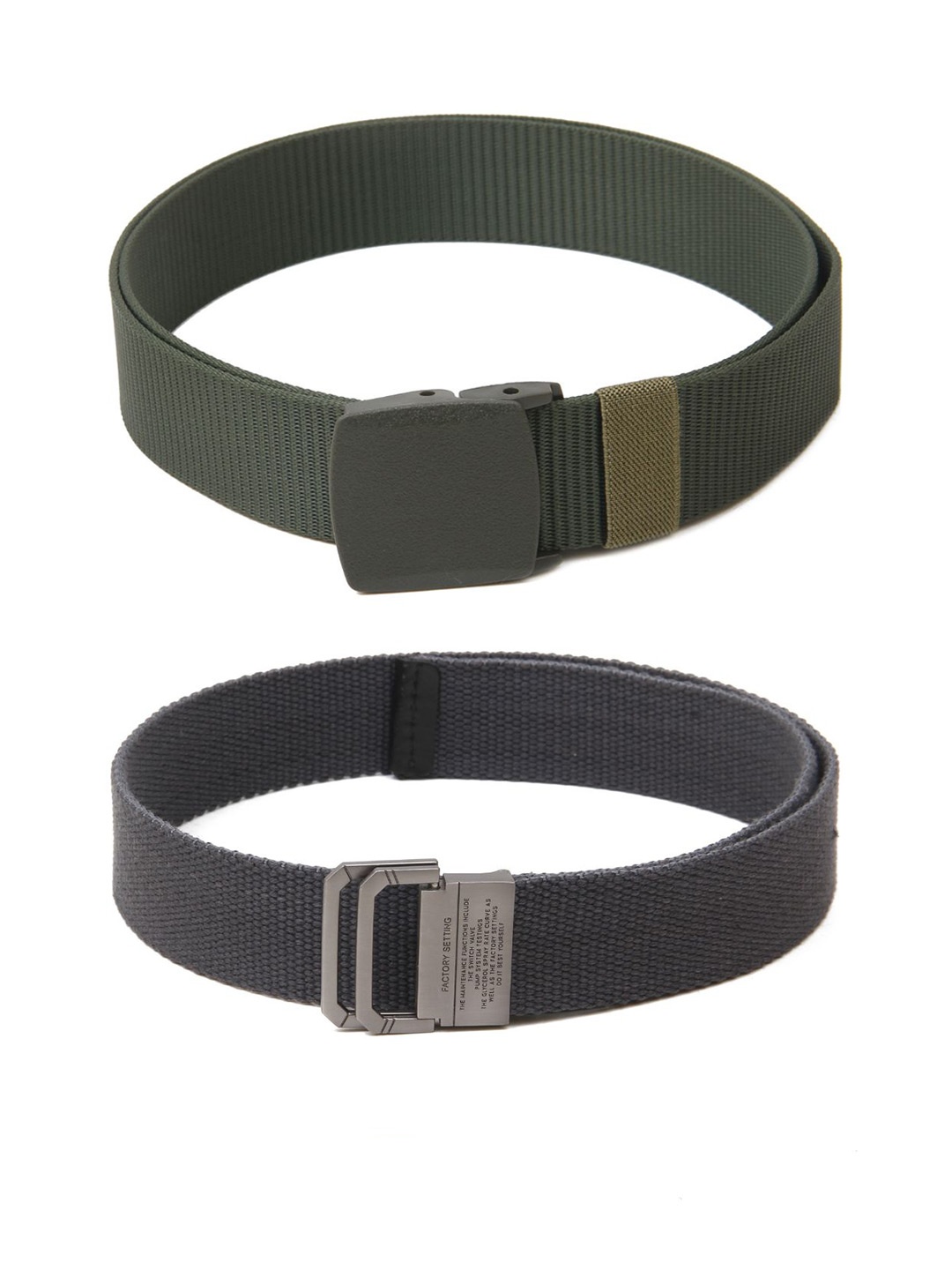 

Calvadoss Men Set of 2 Textured Belts, Green