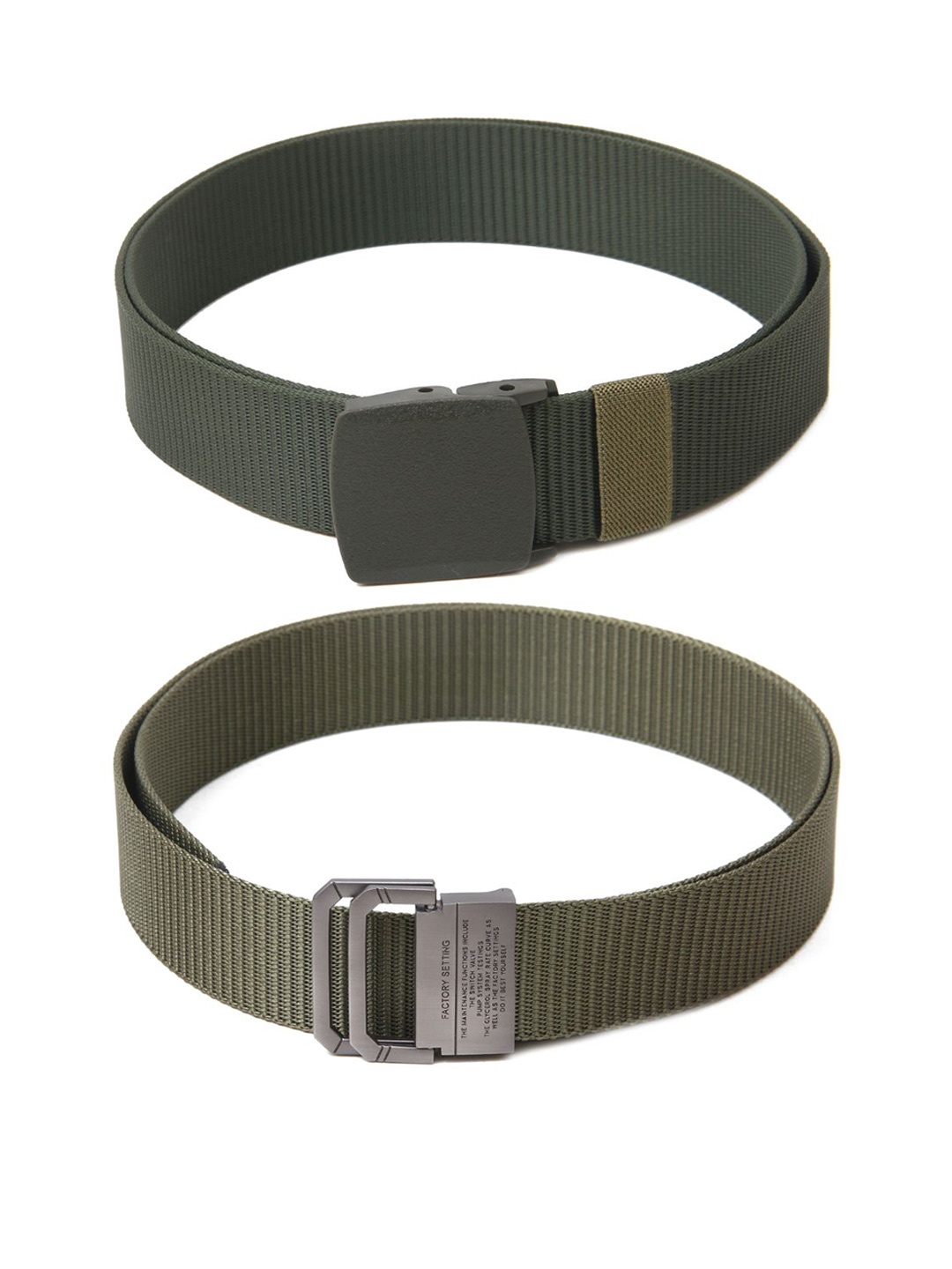 

Calvadoss Men Set of 2 Textured Belts, Green