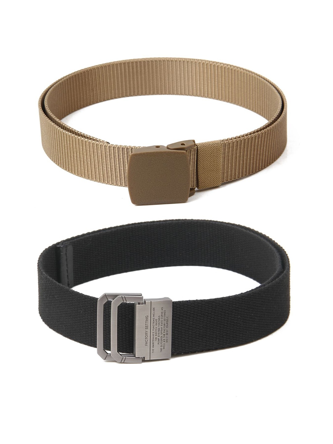 

Calvadoss Men Set Of 2 Textured Wide Belts, Beige