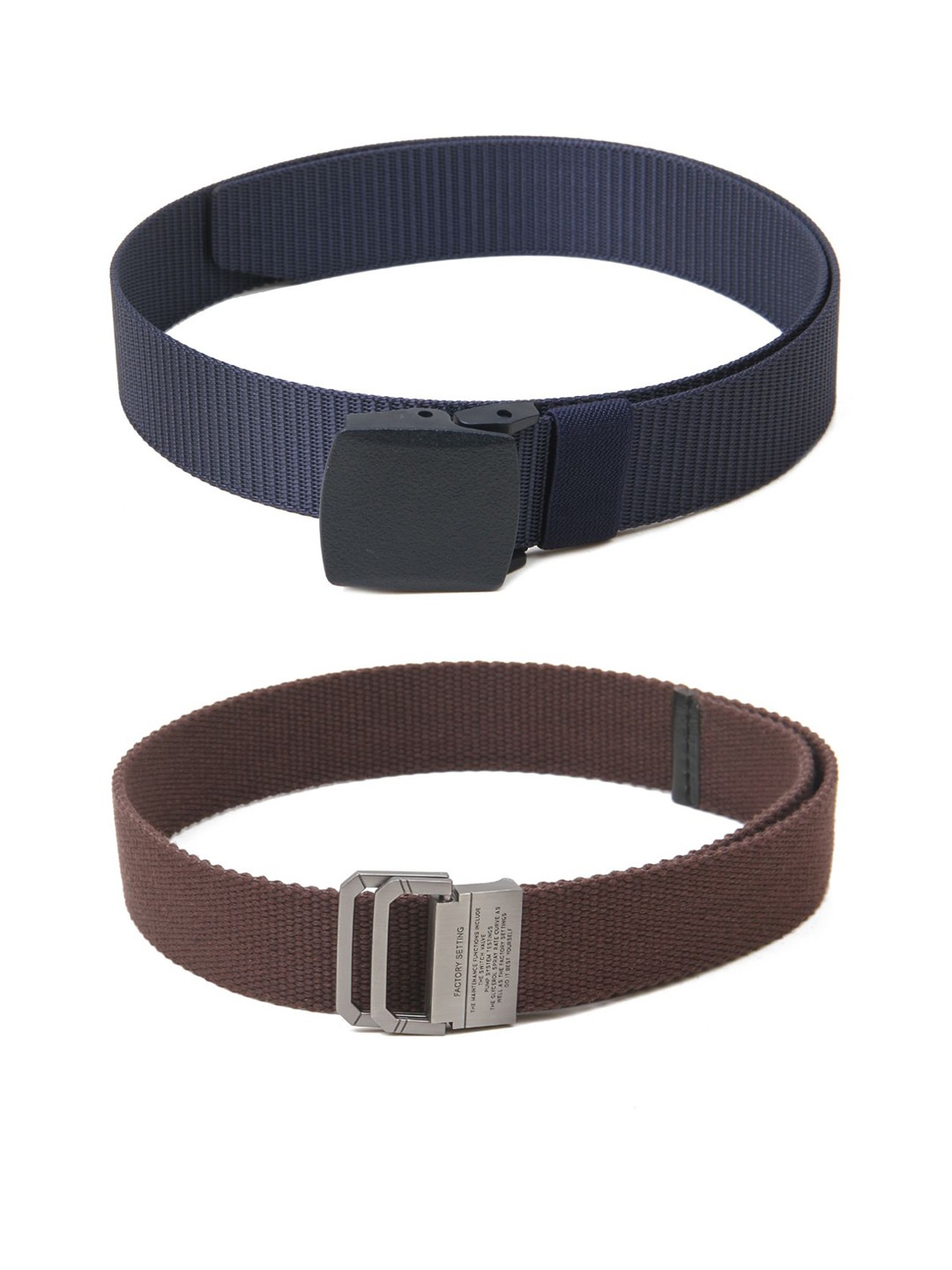 

Calvadoss Men Set of 2 Textured Belts, Navy blue