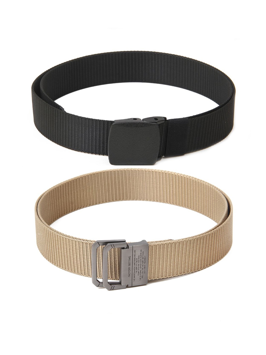 

Calvadoss Men Set of 2 Textured Belts, Black