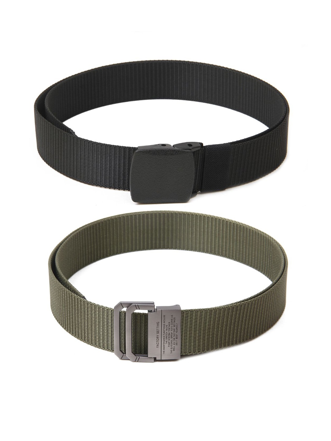

Calvadoss Men Set Of 2 Textured Wide Belts, Black