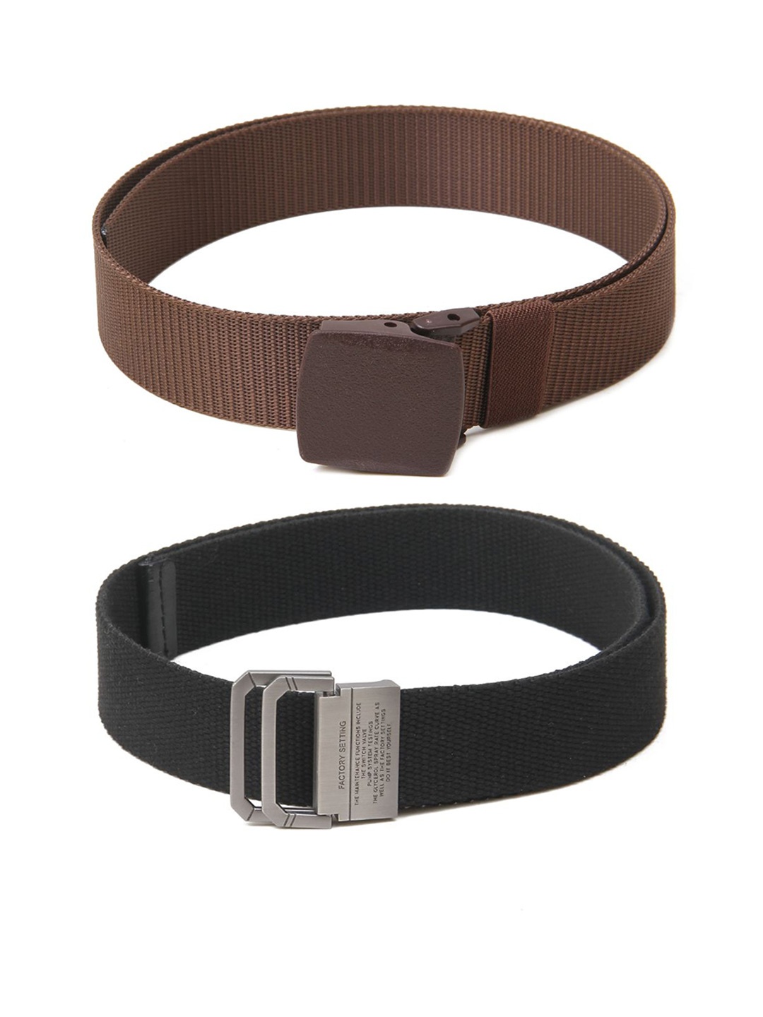 

Calvadoss Men Set of 2 Textured Belt, Brown