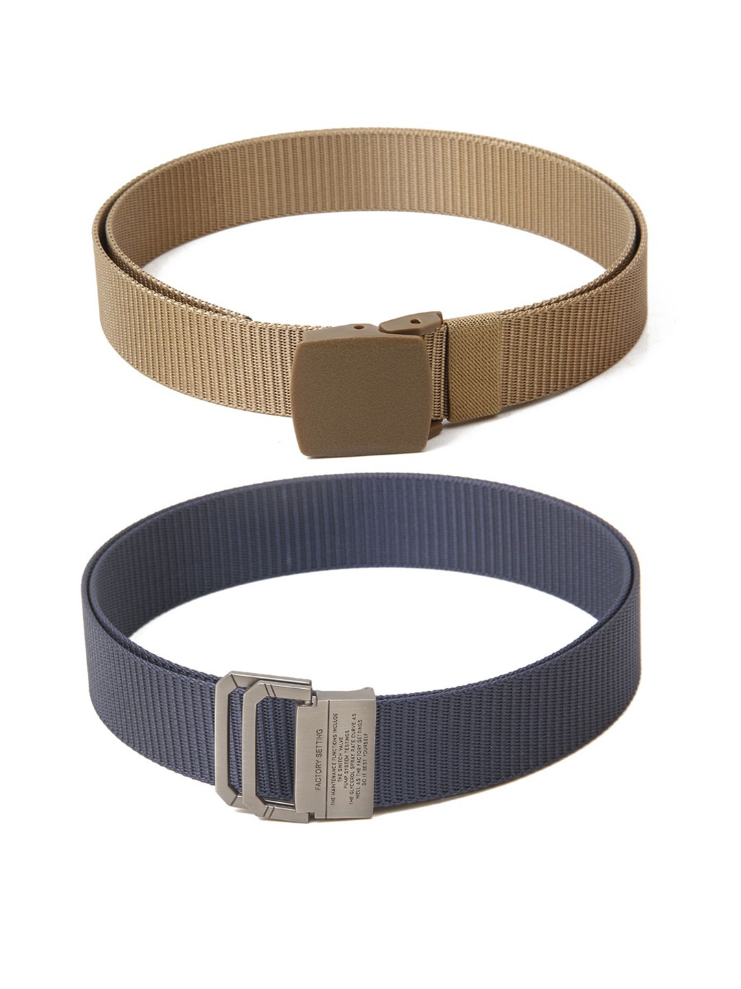 

Calvadoss Men Set of 2 Textured Belts, Beige