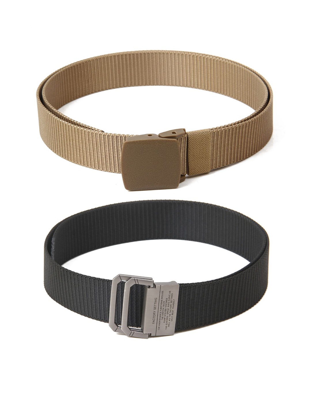 

Calvadoss Men Set of 2 Textured Belts, Beige