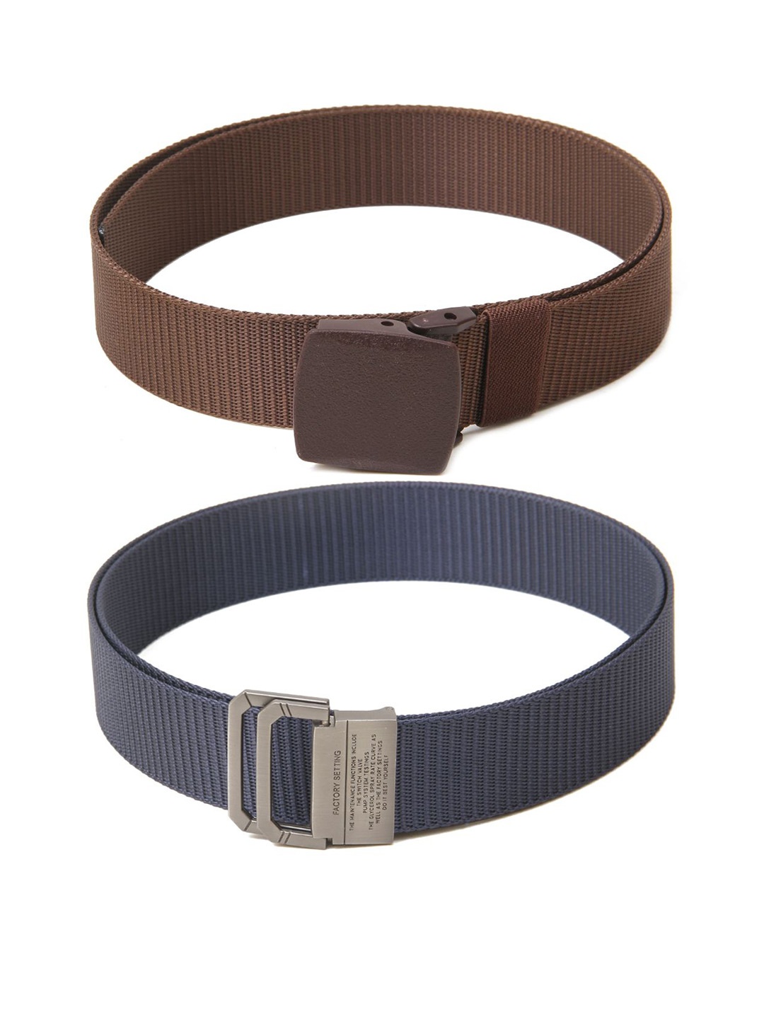 

Calvadoss Men Set Of 2 Textured Belts, Brown