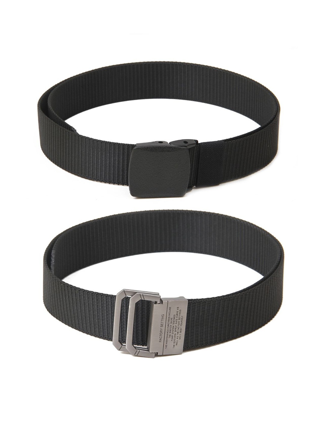 

Calvadoss Men Set of 2 Textured Belts, Black