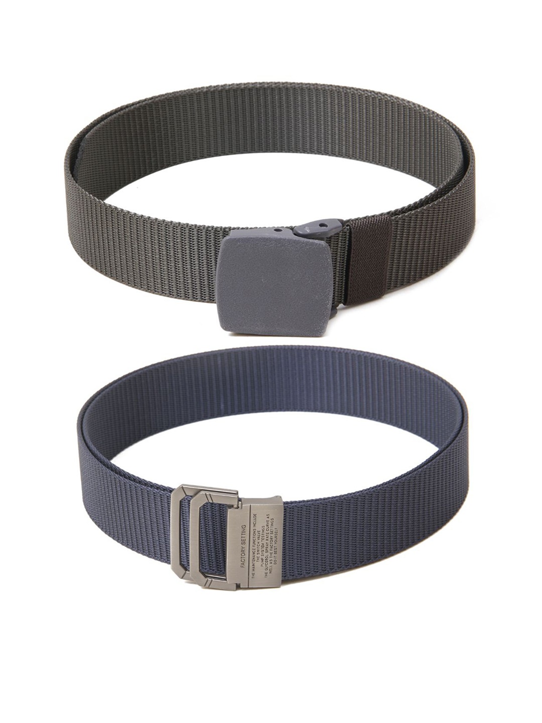 

Calvadoss Men Set of 2 Textured Belt, Grey