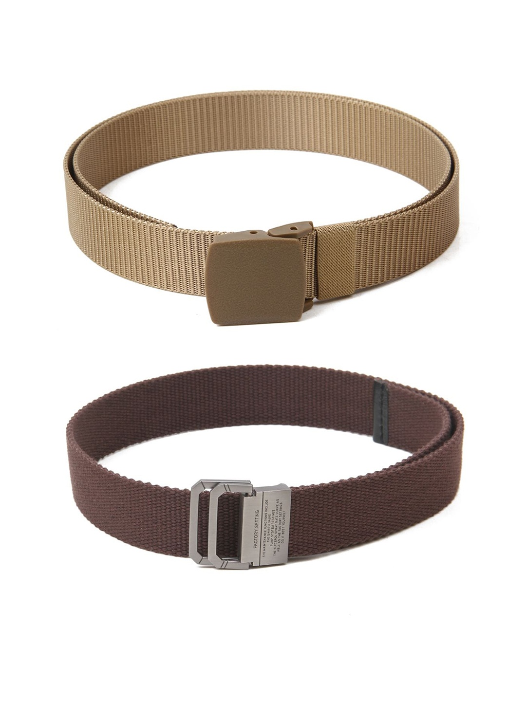 

Calvadoss Men Set Of 2 Textured Wide Belts, Beige