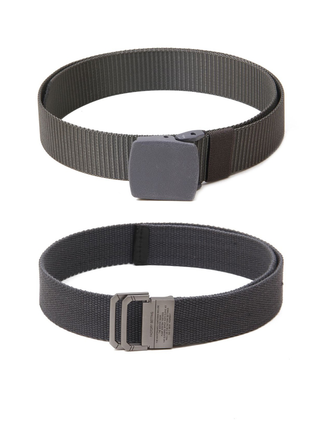 

Calvadoss Men Set Of 2 Textured Belts, Grey
