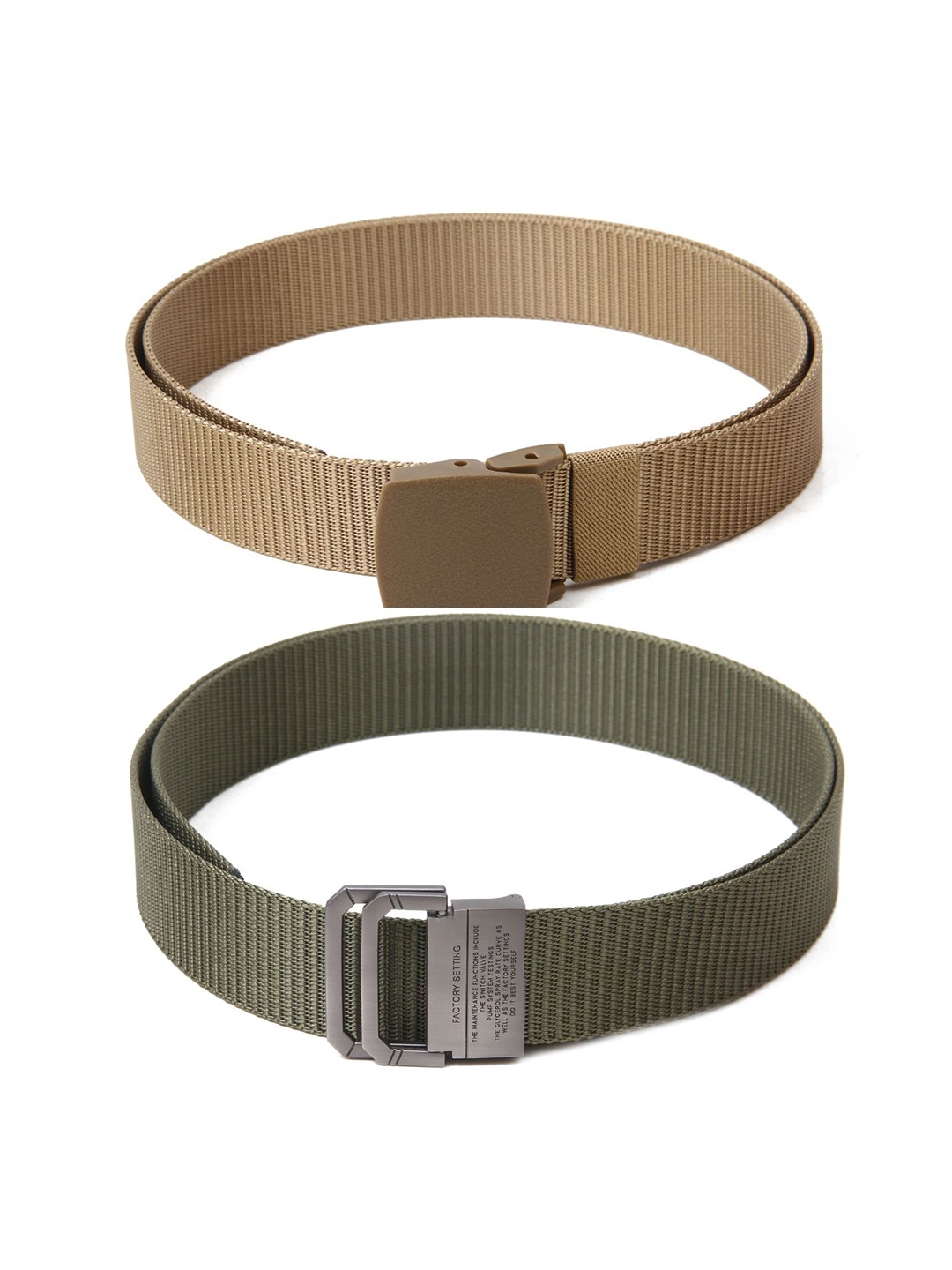 

Calvadoss Men Set Of 2 Textured Wide Belts, Beige
