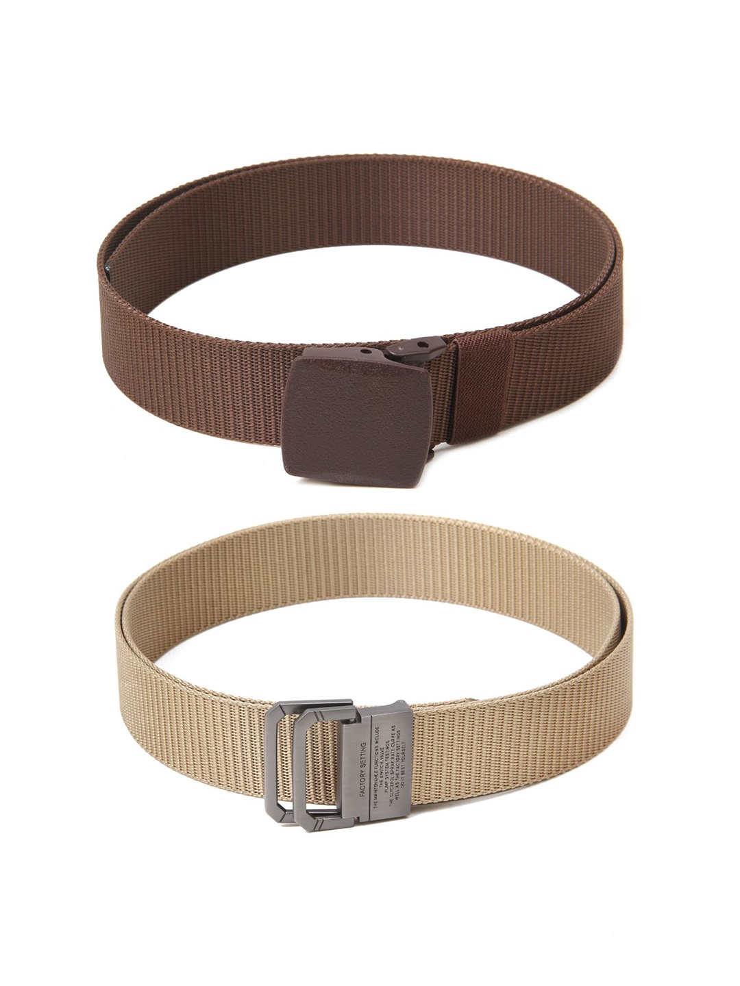

Calvadoss Men Set of 2 Textured Belts, Brown