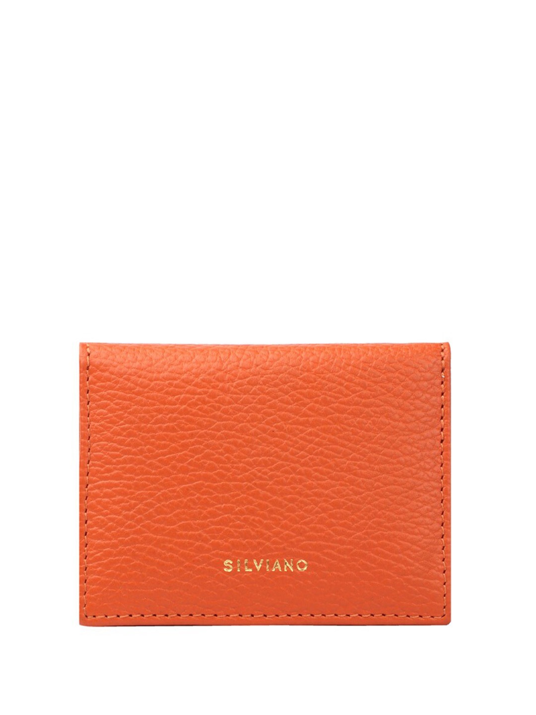 

SILVIANO Unisex Leather Card Holder, Orange