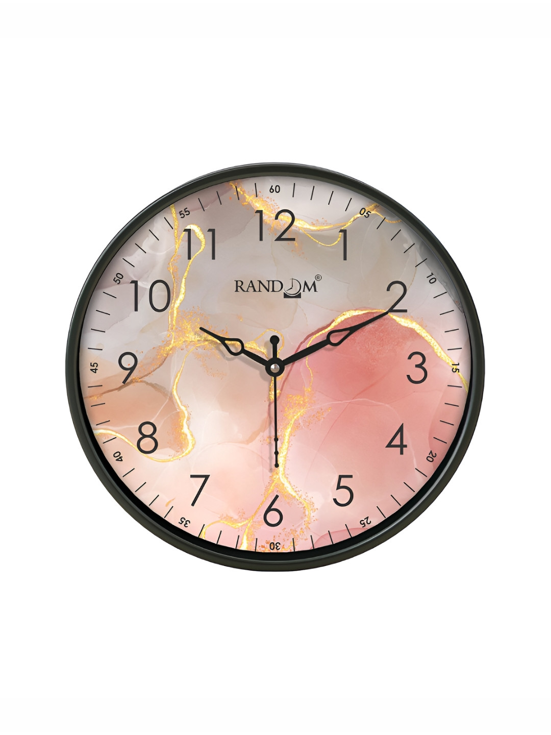 

RANDOM Black & Peach Printed Analogue Contemporary Wall Clock