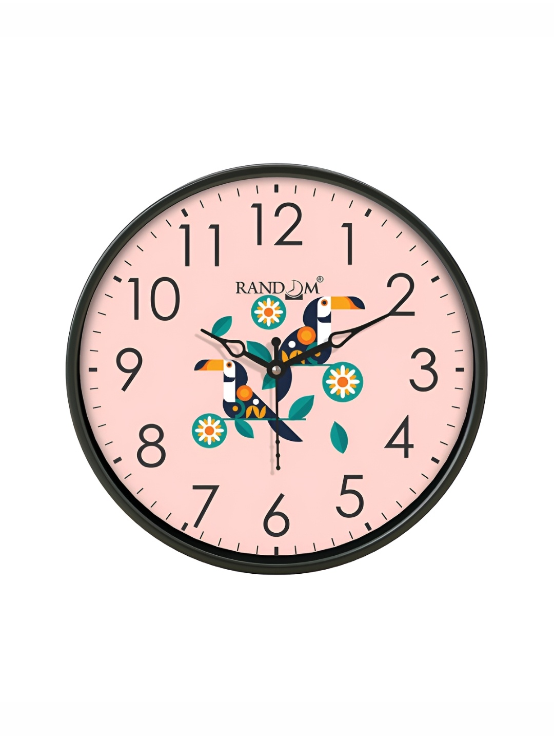 

RANDOM Black & Pink Printed Contemporary Analogue Wall Clock