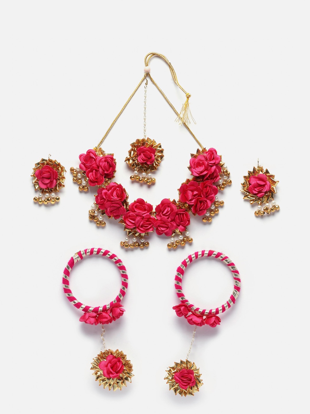 

Anouk Gold-Plated Beaded Haldi & Mehendi Jewellery Set
