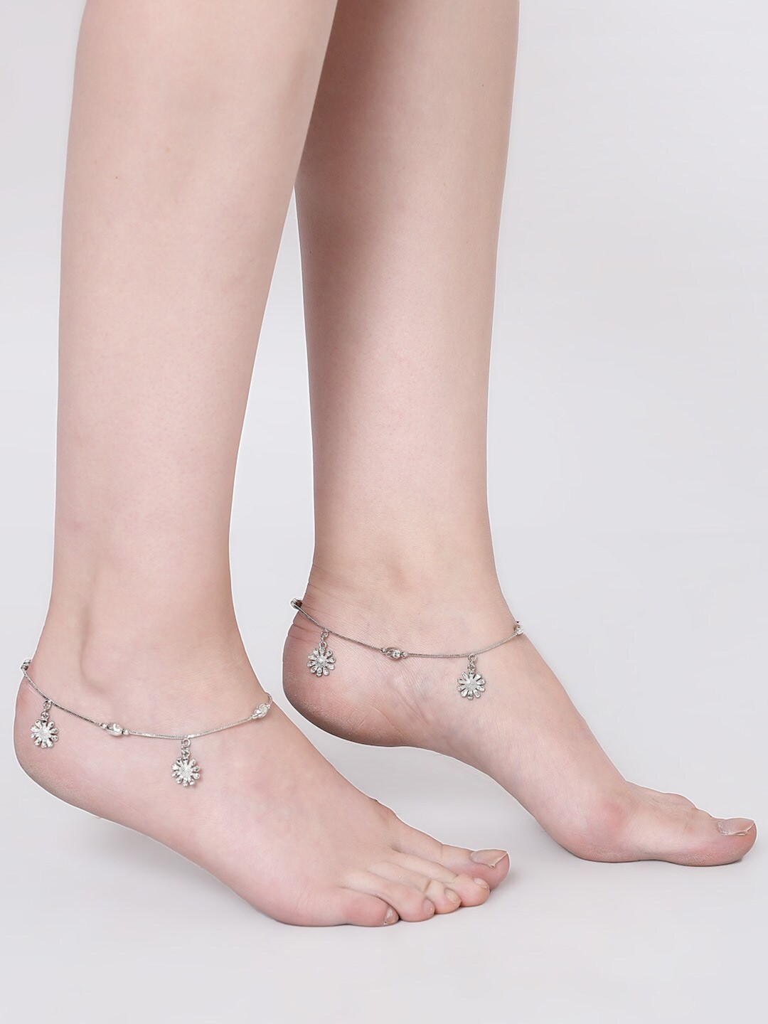 

Anouk Silver-Plated Stone Studded Anklet