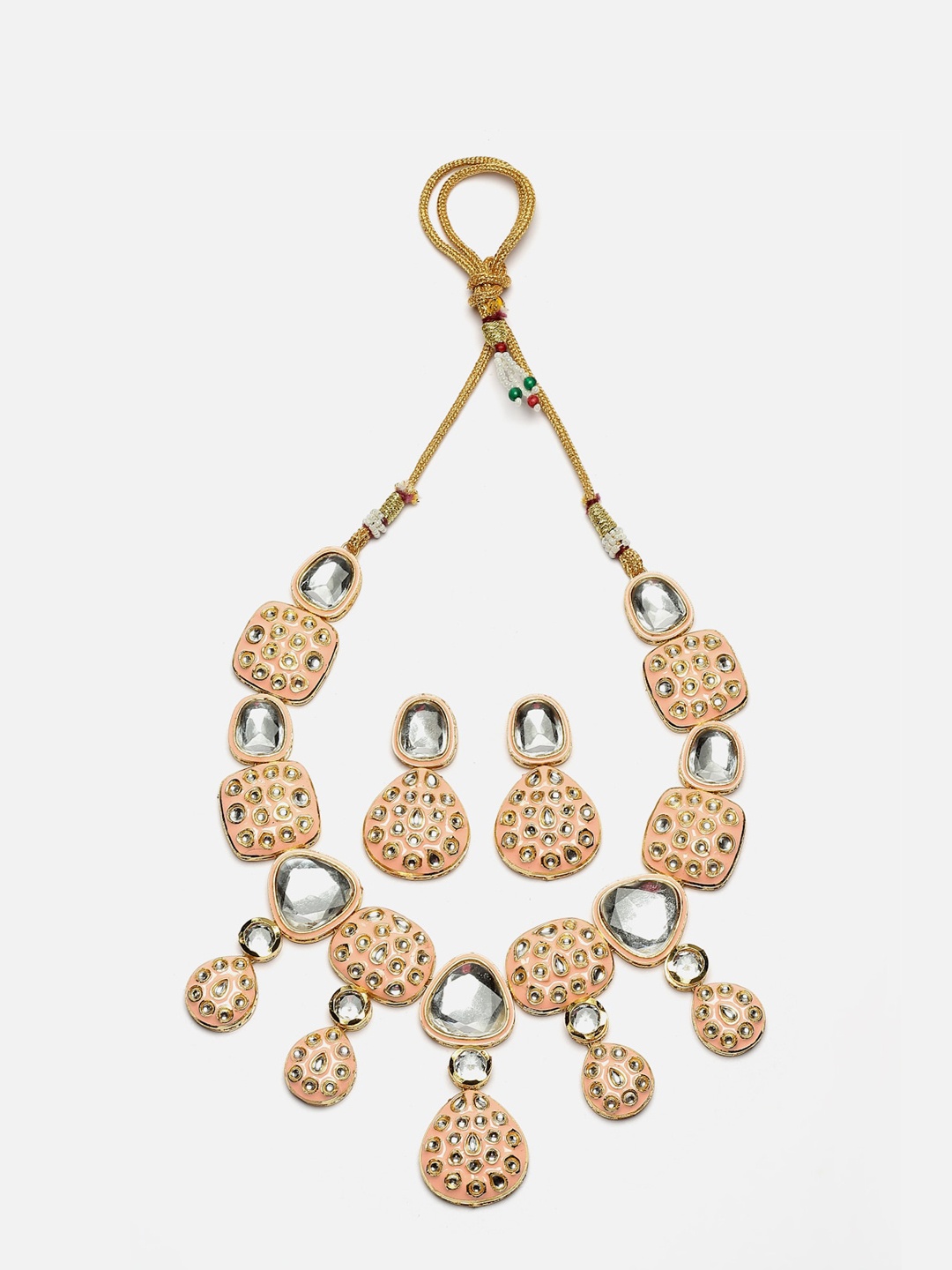 

Anouk Gold-Plated Enamelled & Kundan-Studded Necklace & Earrings