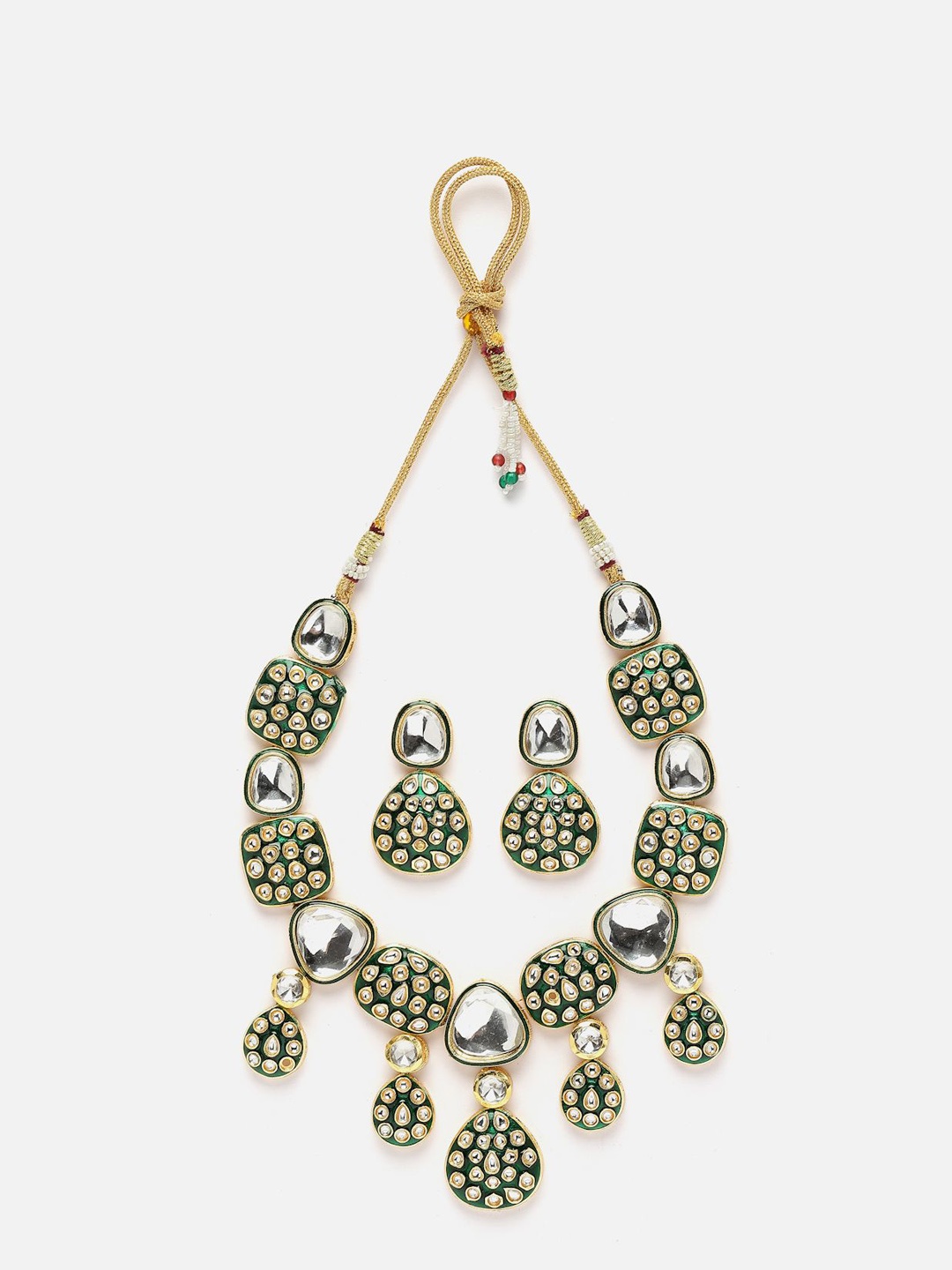 

Anouk Women Gold-Plated Enamelled & Kundan-Studded Necklace & Earrings
