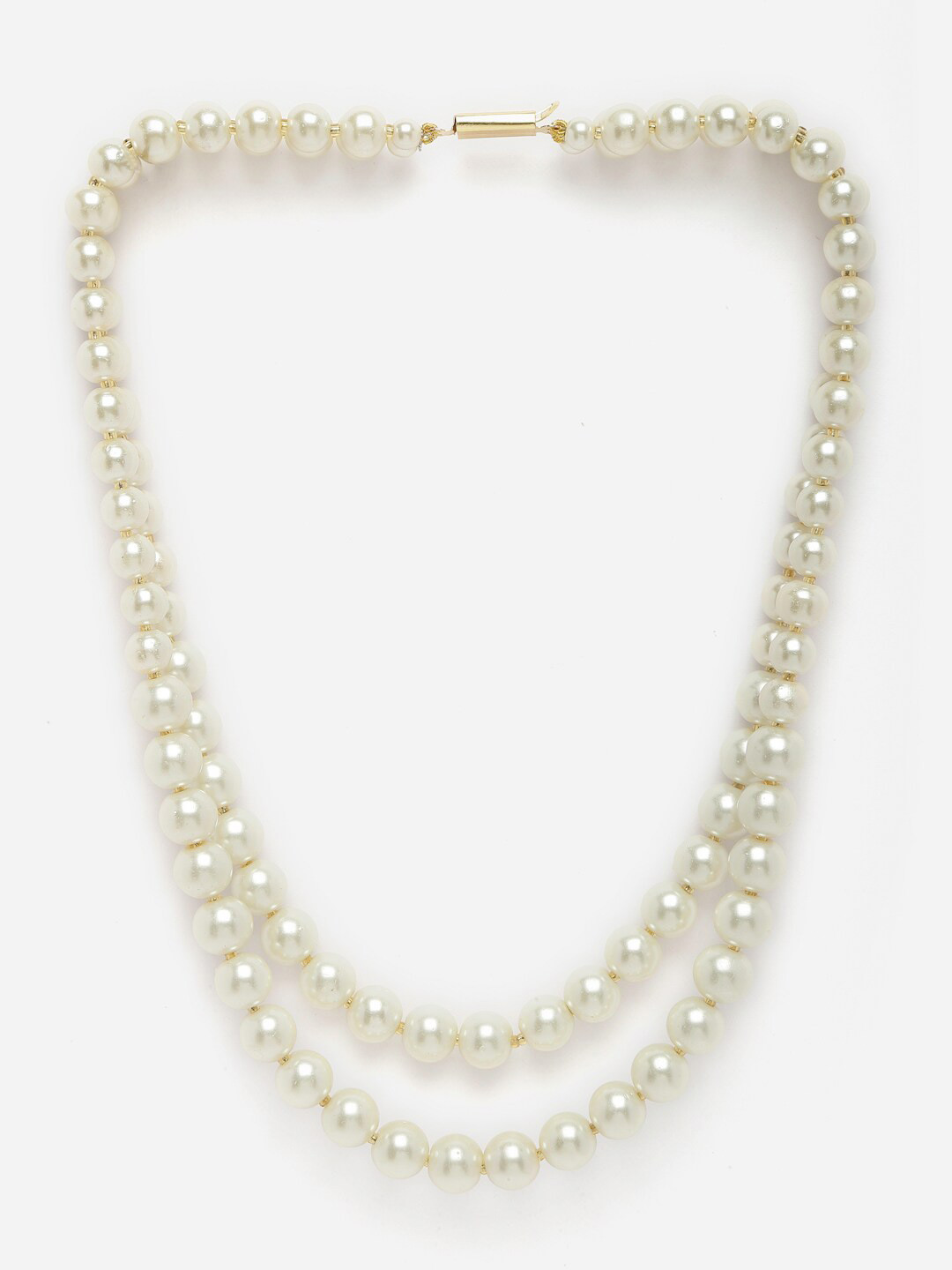 

Anouk White Gold-Plated Beaded Layered Necklace