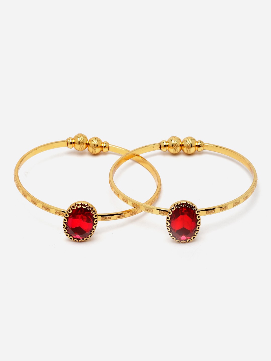 

Anouk Set Of 2 Gold-Plated Cubic Zirconia-Studded Bangles