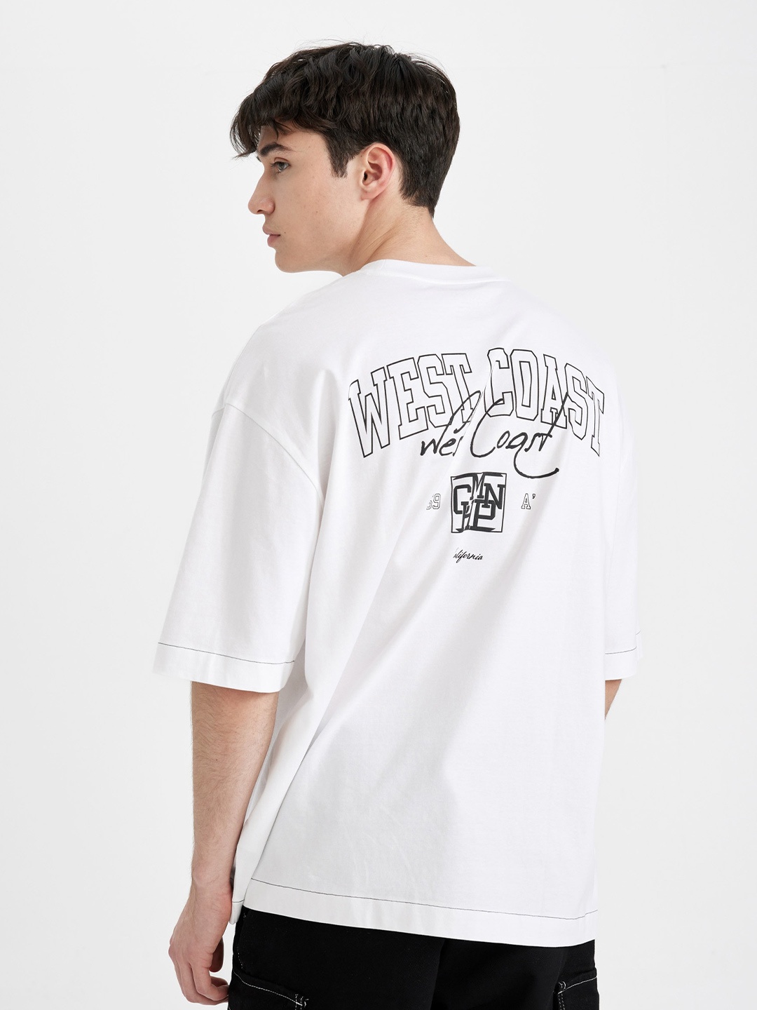 

DeFacto Typography Printed Pure Cotton T-shirt, White