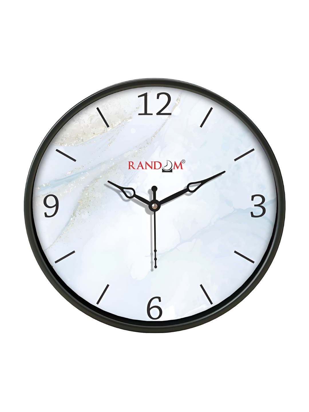

RANDOM Black & Blue Printed Round Shaped Contemporary Wall Clock