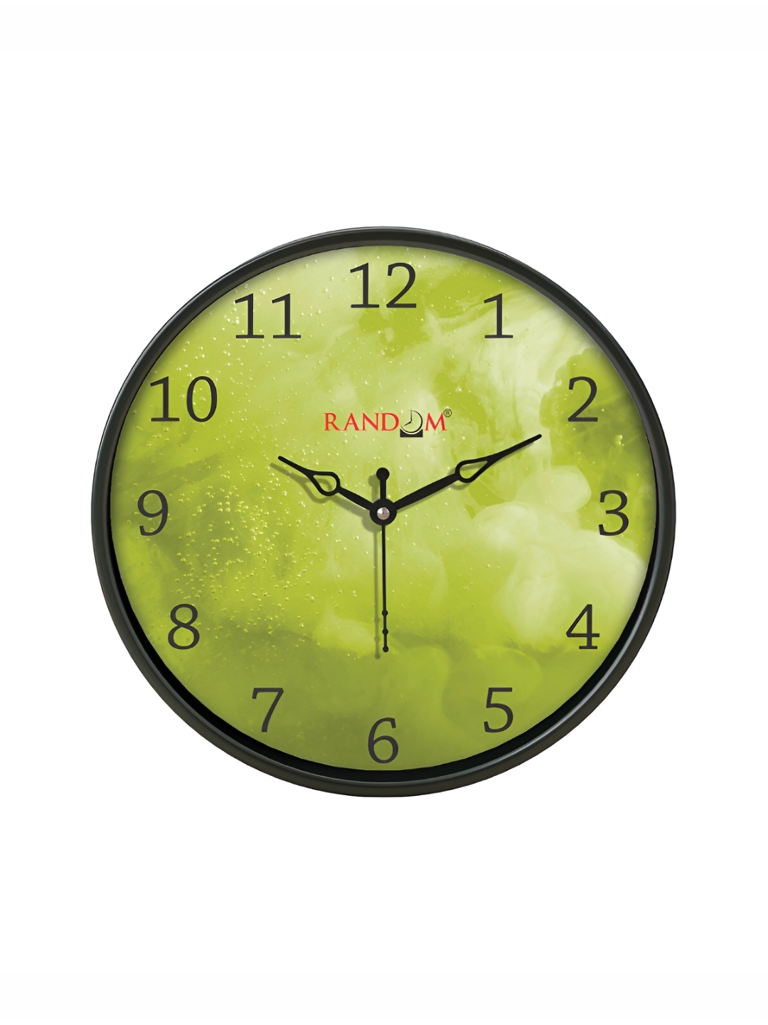 

RANDOM Black & Green Printed Round Shaped Contemporary Wall Clock