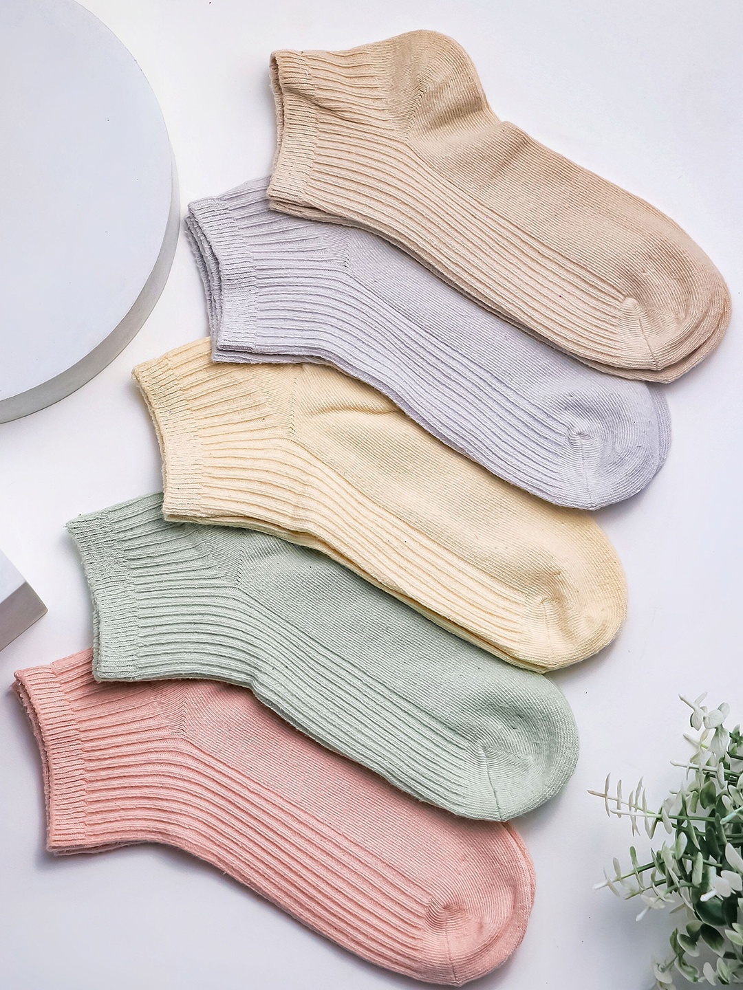 

Brauch Women Pack Of 5 Assorted Cotton Ankle-Length Socks