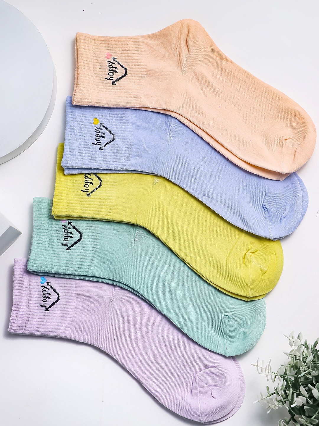 

Brauch Women Pack Of 5 Assorted Cotton Above Ankle-Length Socks