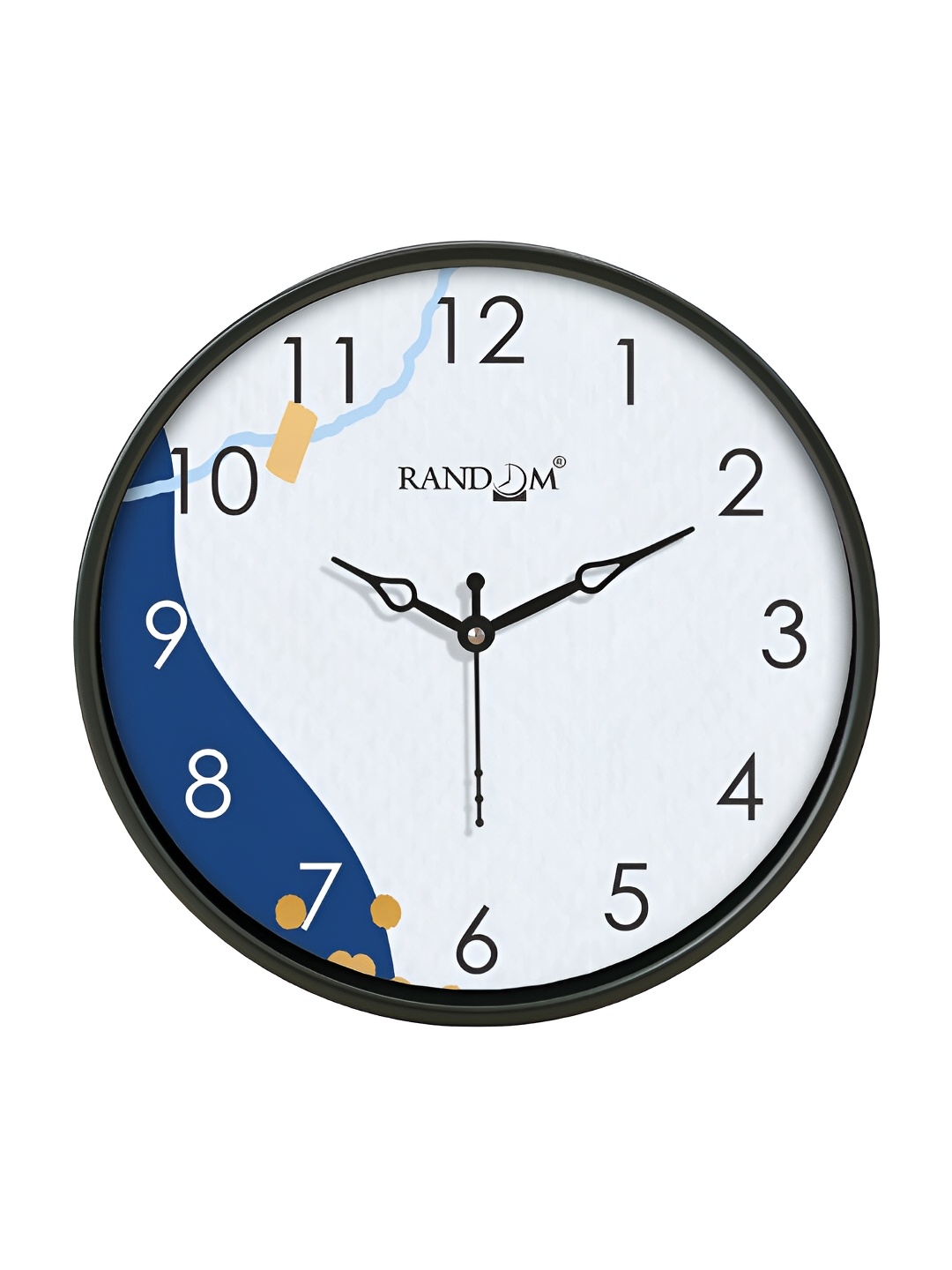 

RANDOM Black & Blue Printed Analogue Contemporary Round Wall Clock