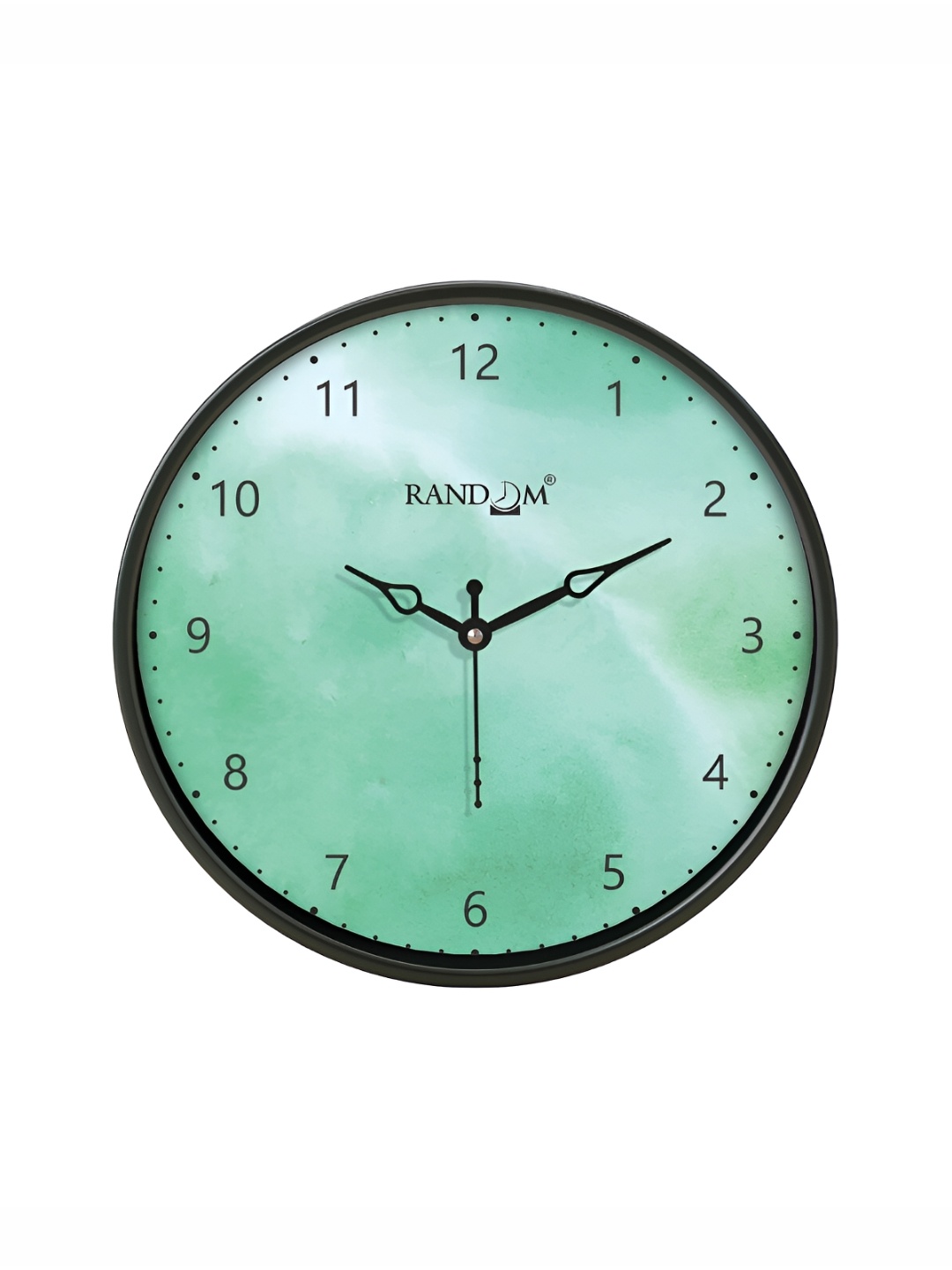 

RANDOM Black & Green Printed Contemporary Round Wall Clock
