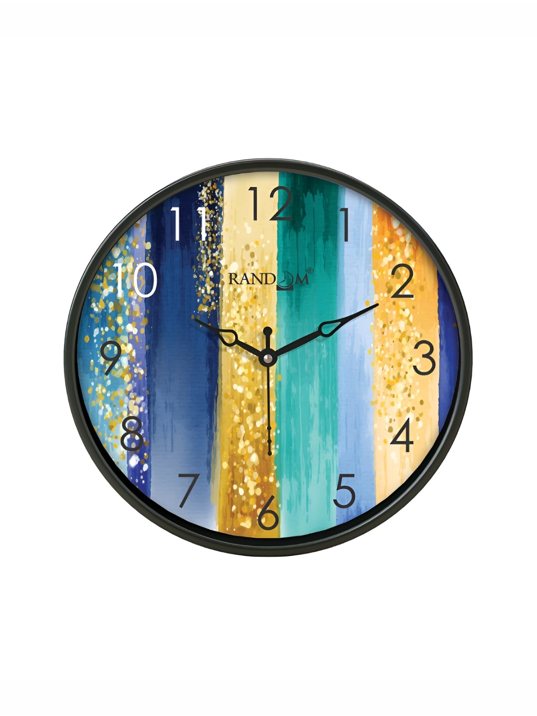 

RANDOM Black & Blue Printed Analogue Contemporary Round Wall Clock