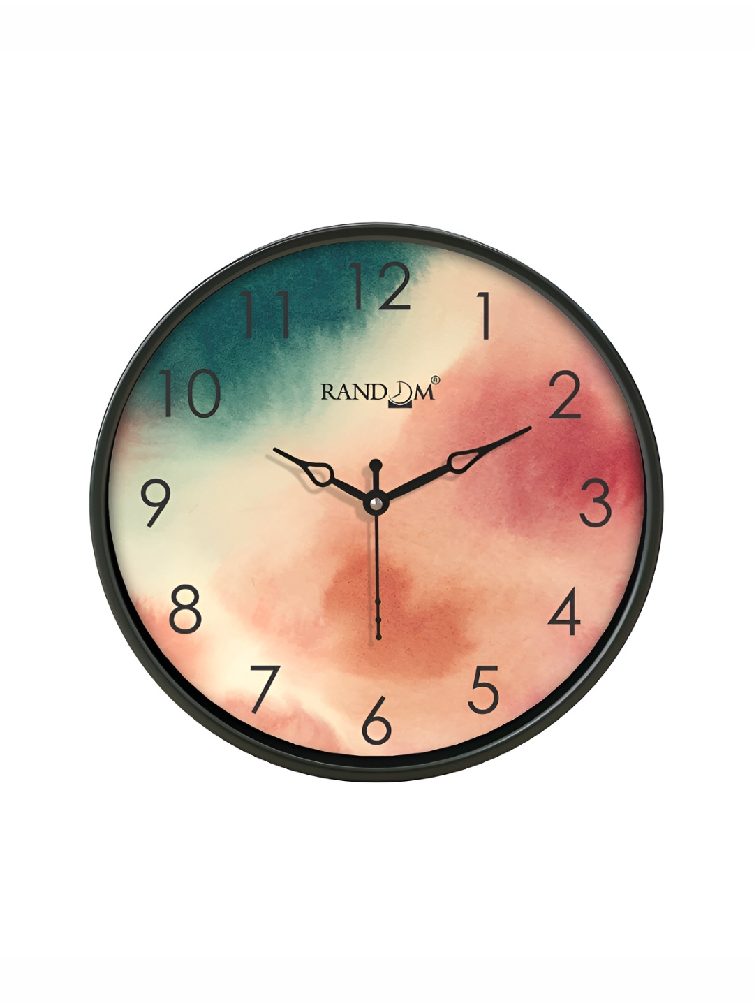 

RANDOM Black & Orange Printed Contemporary Wall Clock