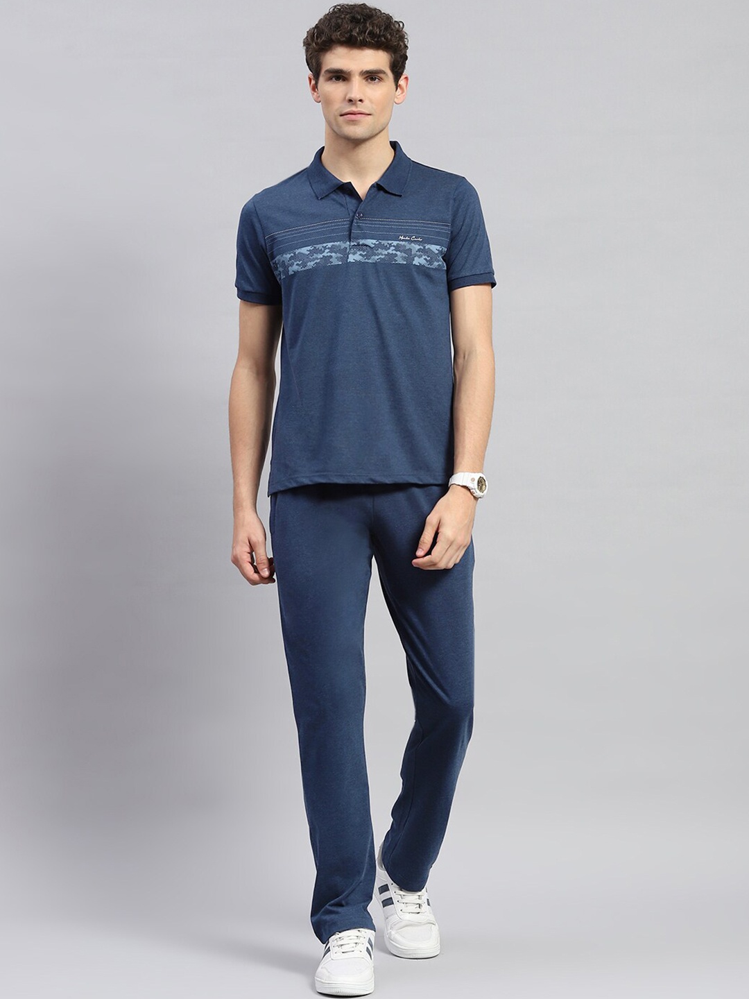 

Monte Carlo Polo Neck T-Shirt & Flared Trouser, Blue