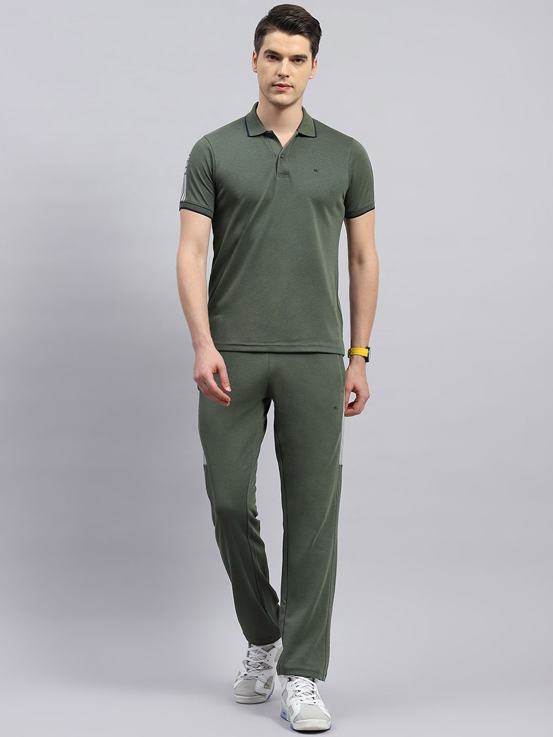 

Monte Carlo Polo Collar T-shirt With Trousers, Olive