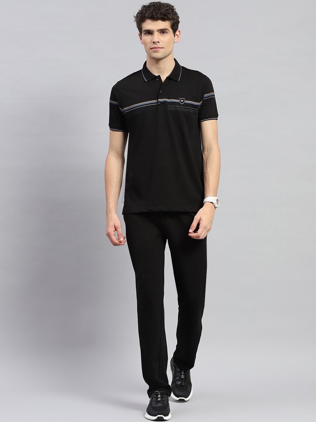 

Monte Carlo Polo Collar Short Sleeves T-shirt With Trousers, Black