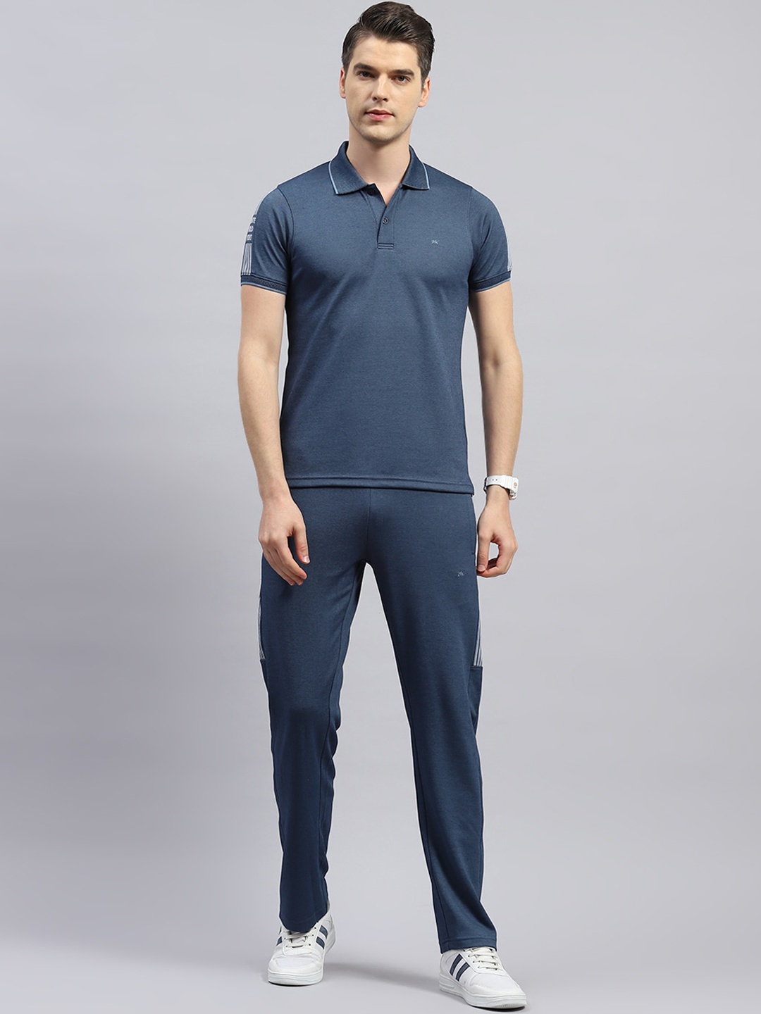 

Monte Carlo Polo Collar T-Shirt & Track Pant Co-Ords, Blue