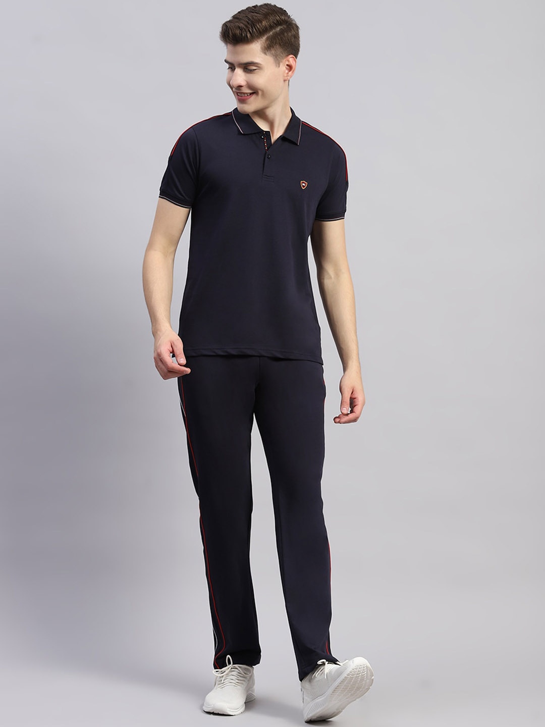 

Monte Carlo Striped Details T-Shirt With Trousers Co-Ords, Navy blue