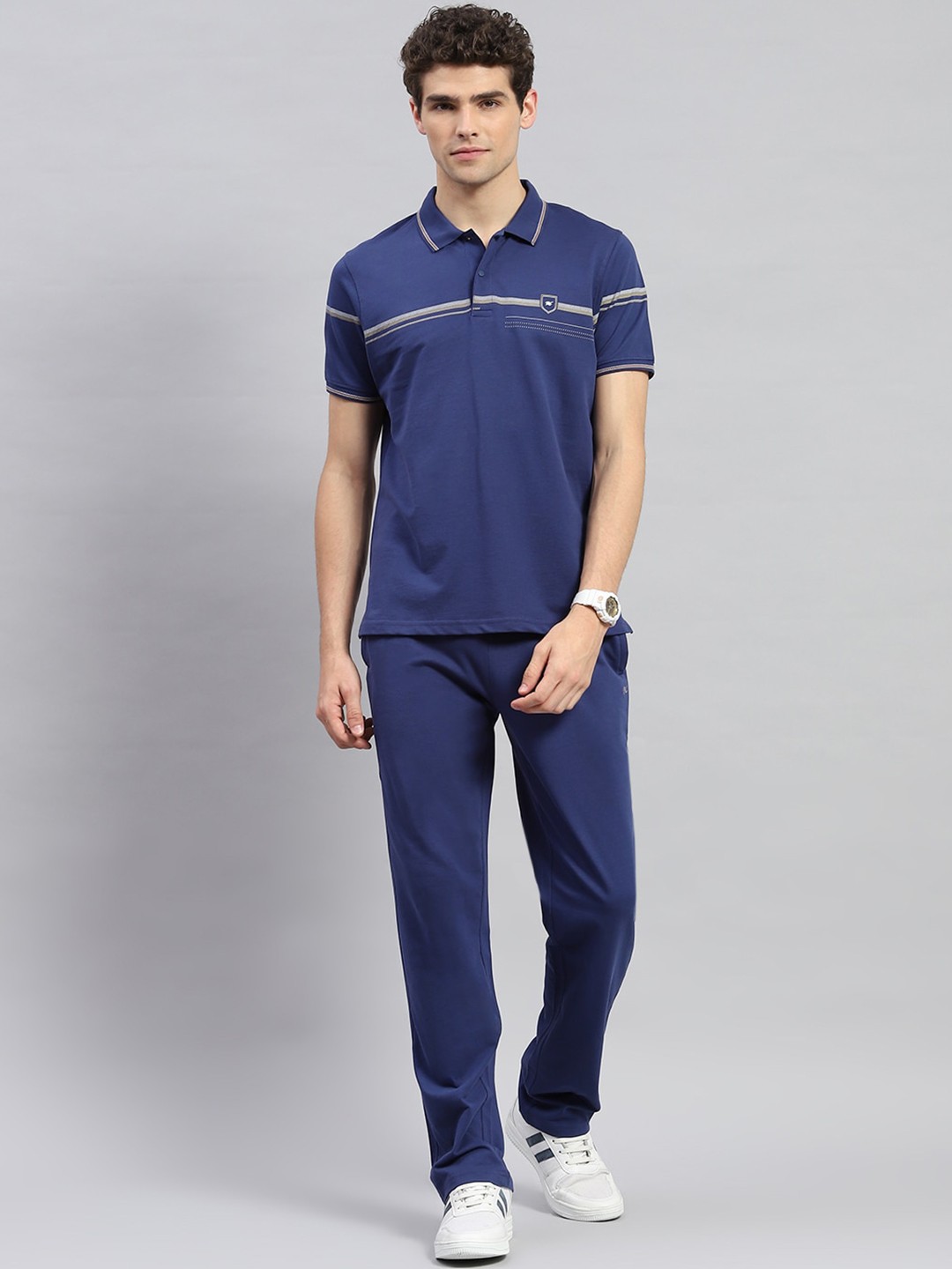 

Monte Carlo Polo Collar Short Sleeves T-shirt With Trousers, Blue