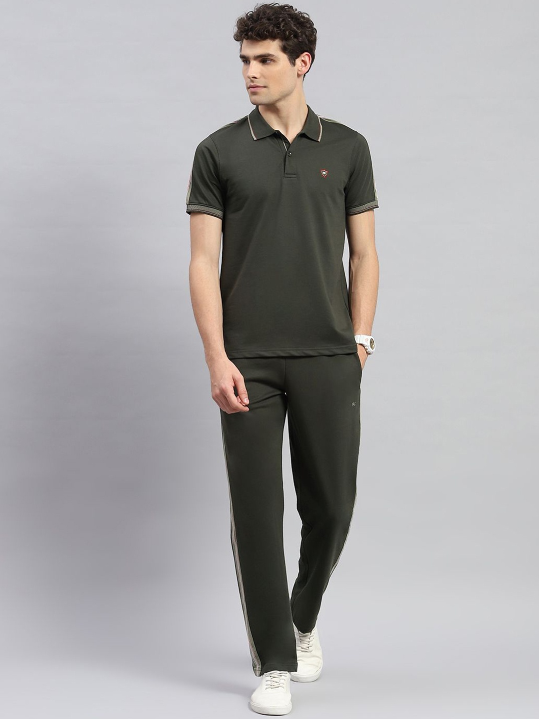 

Monte Carlo Polo Collar T-Shirt & Track Pant Co-Ords, Olive