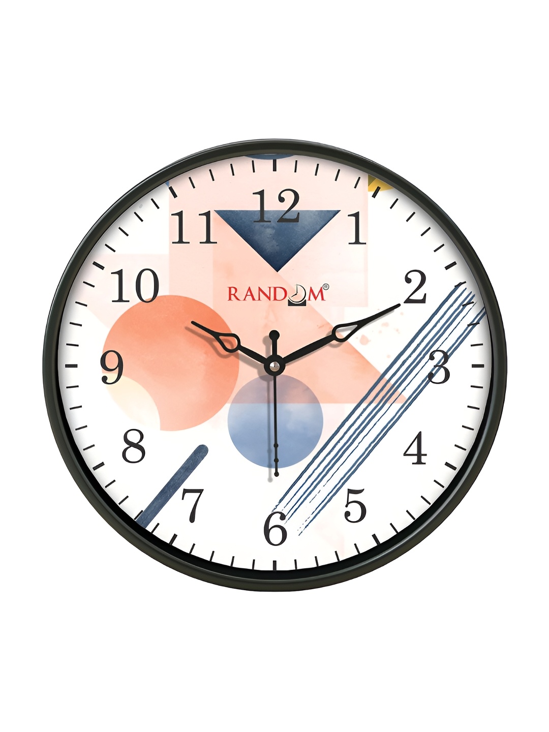 

RANDOM Black & Peach Printed Round Shaped Contemporary Analogue Wall Clock