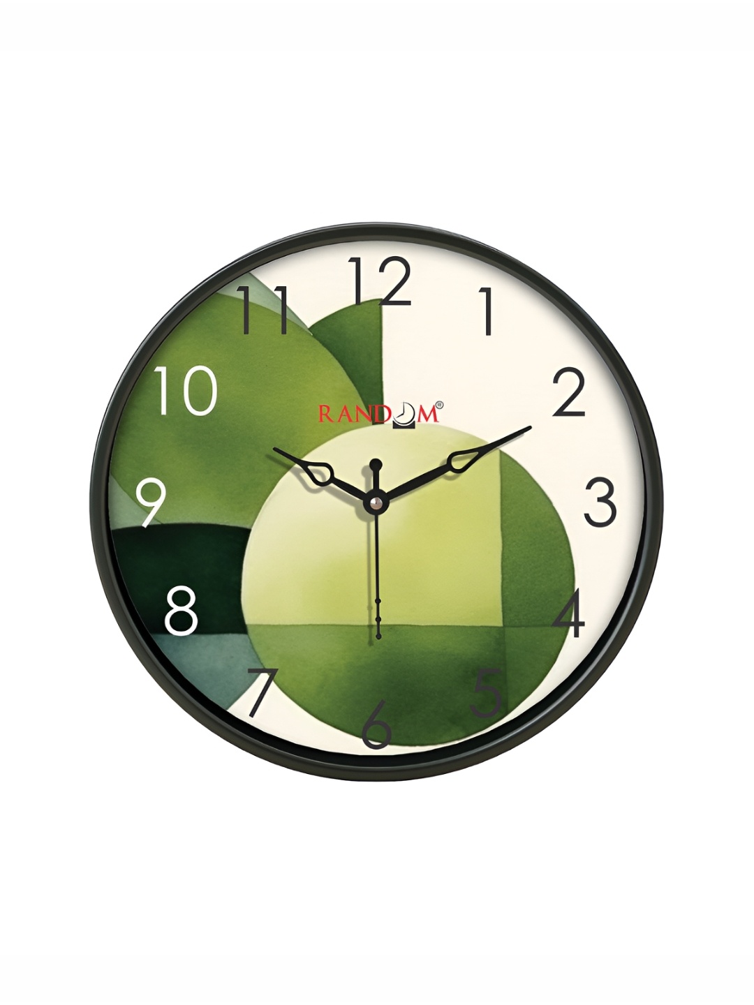 

RANDOM Black & Green Printed Contemporary Analogue Wall Clock