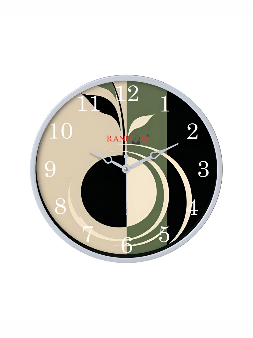 

RANDOM White & Beige Printed Analogue Contemporary Round Wall Clock
