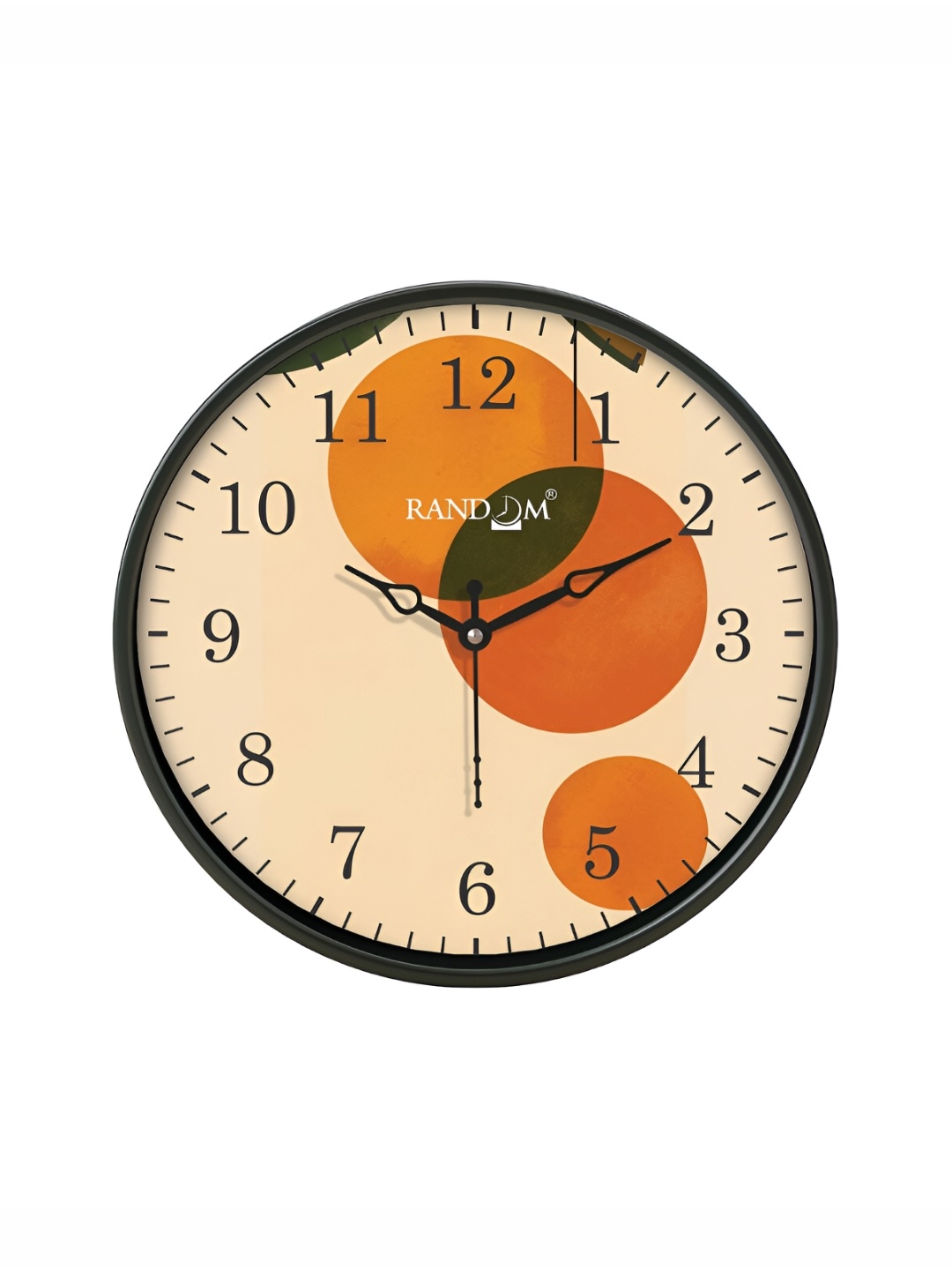 

RANDOM Black & Orange Printed Contemporary Analogue Wall Clock