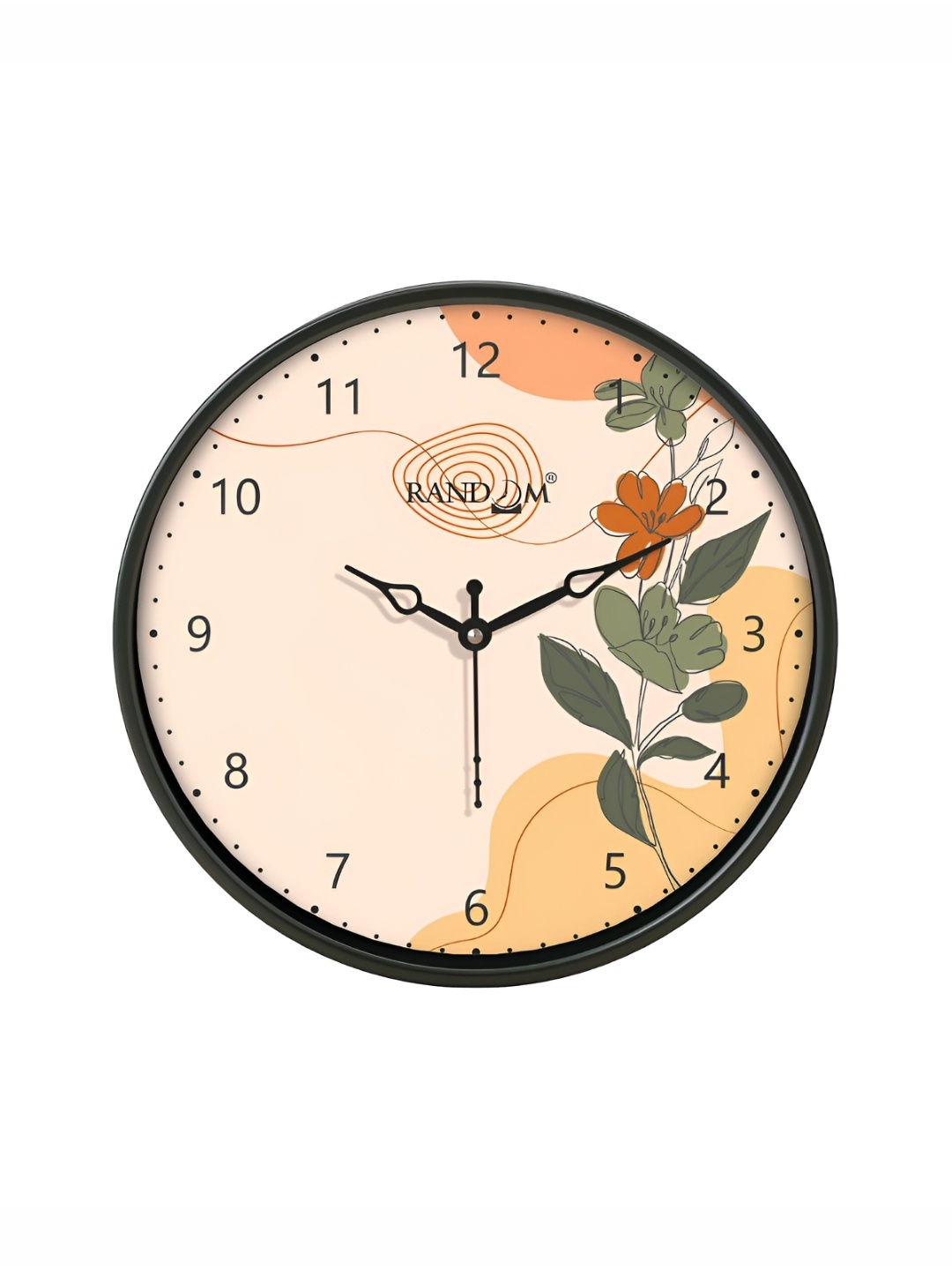 

RANDOM Black & Peach Printed Analogue Contemporary Wall Clock