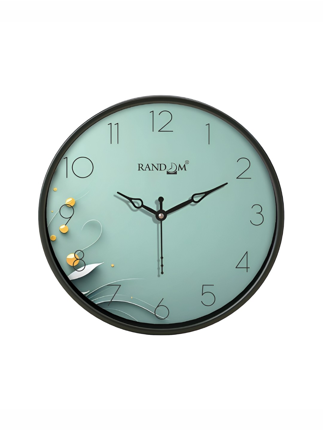 

RANDOM Black & Green Printed Contemporary Analogue Wall Clock