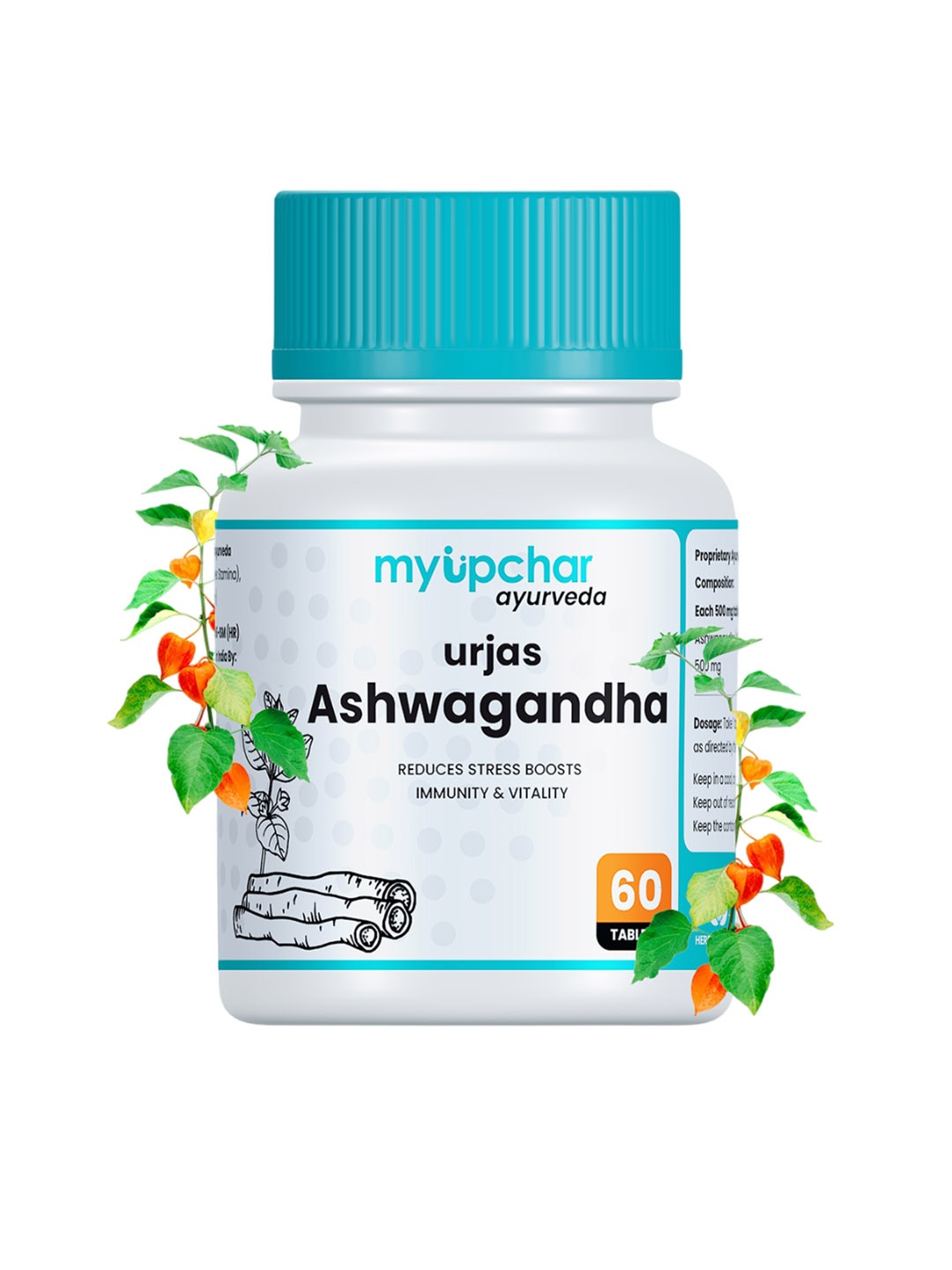 

Myupchar Ayurveda Urjas Ashwagandha Tablets - 60 Tablets, Brown