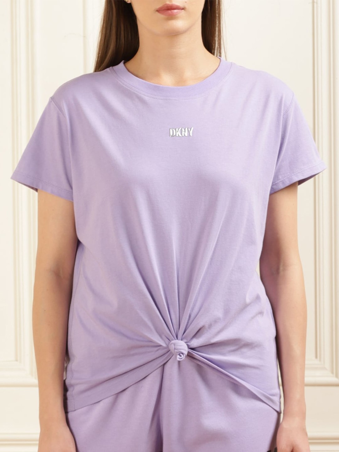 

DKNY Round Neck Cotton Short Sleeves T-shirt, Pink
