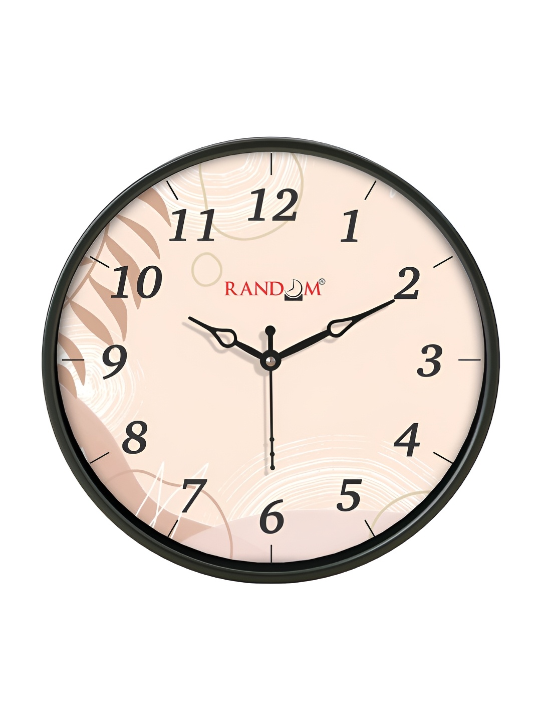 

RANDOM Black & Peach-Coloured Printed Contemporary Analogue Wall Clock